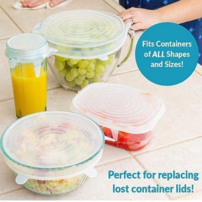 Reusable Silicone Stretch Lid Covers – 6PCS Set | Eco-Friendly, Leakproof & Heat-Resistant Food Savers