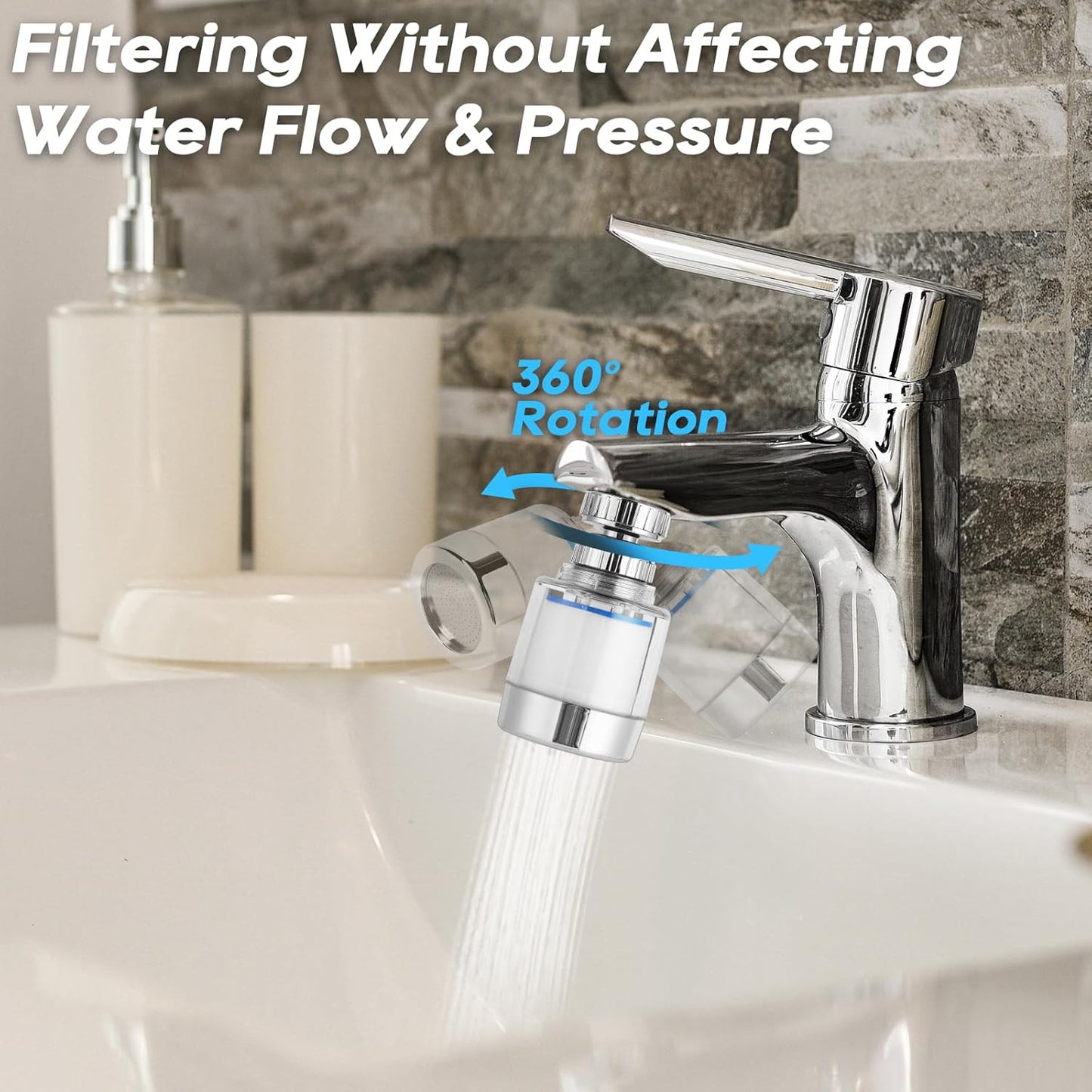 💧 360° Rotating Water Faucet Filter – Hard Water Purifier & Splash-Free Tap