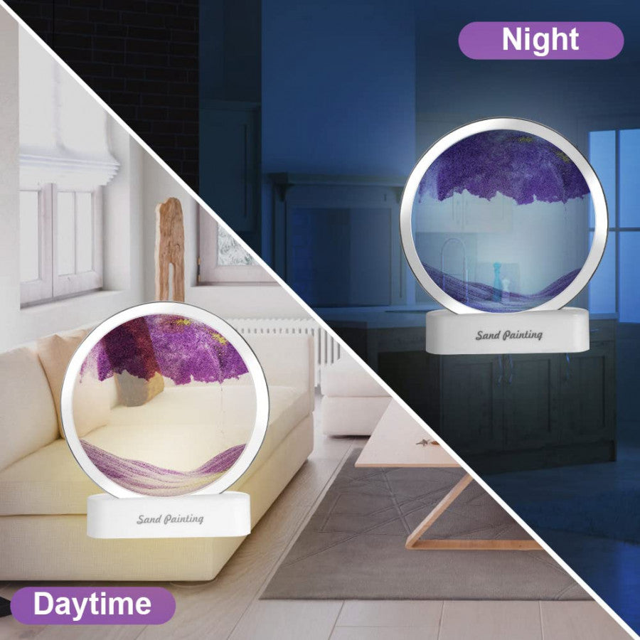 Quick Sand Art Painting with LED Lighting – Dynamic Moving Landscape Night Lamp