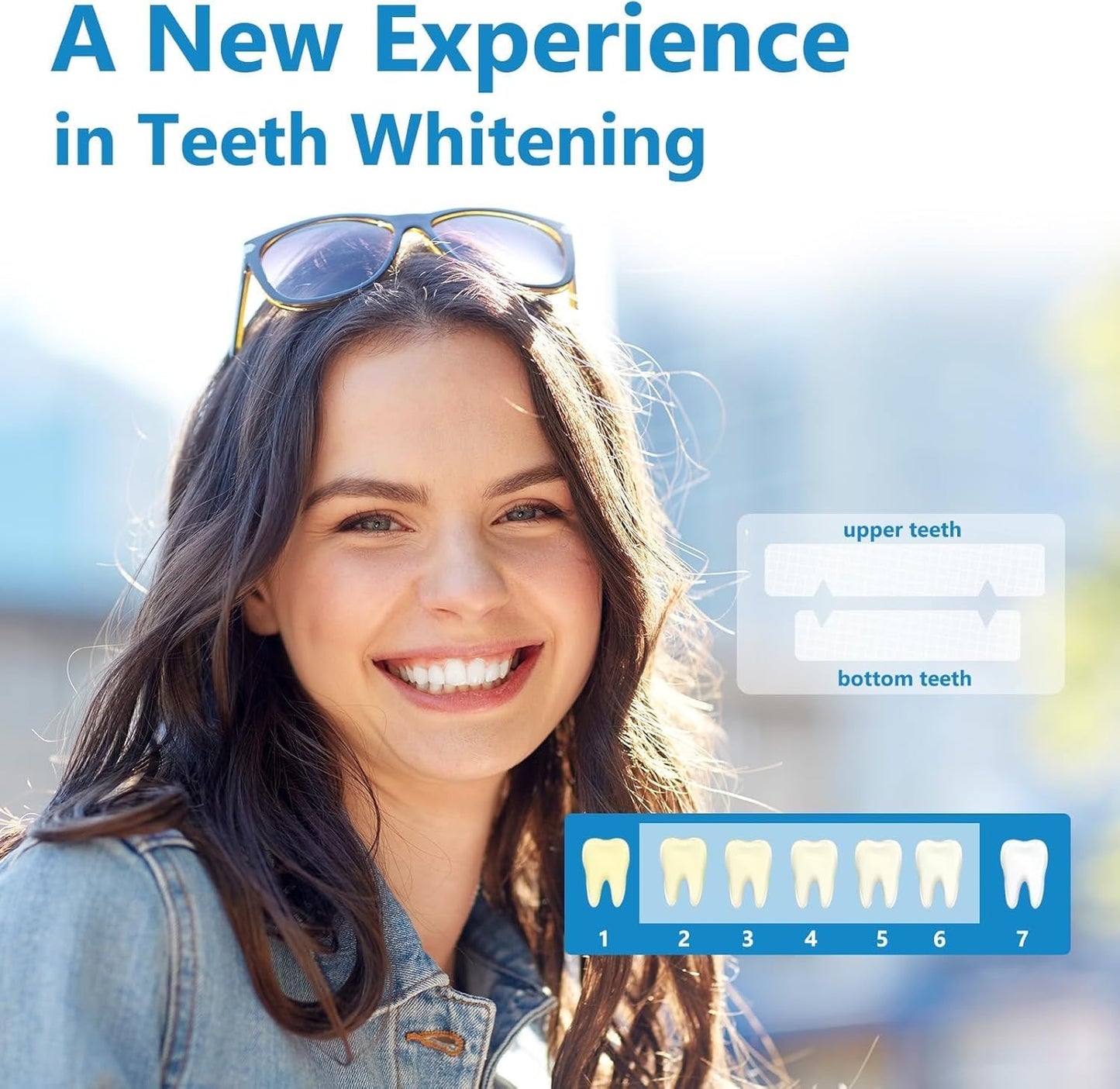 Teeth Whitening Strips, Teeth Whitening Strips for Sensitive Teeth, Enamel Safe for Whiter Teeth, 30 Minutes Fast Results, Remove Years Coffee/ Wine/Smoking Stains, Fast & Effective Teeth Whitening 7 Treatments (14 Strips)