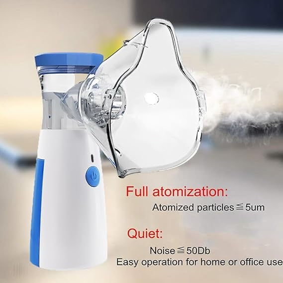 Portable Rechargeable Handheld Nebuliser | Low Noise, 10ml Capacity, 2 Masks & Mouthpiece for Adults & Kids