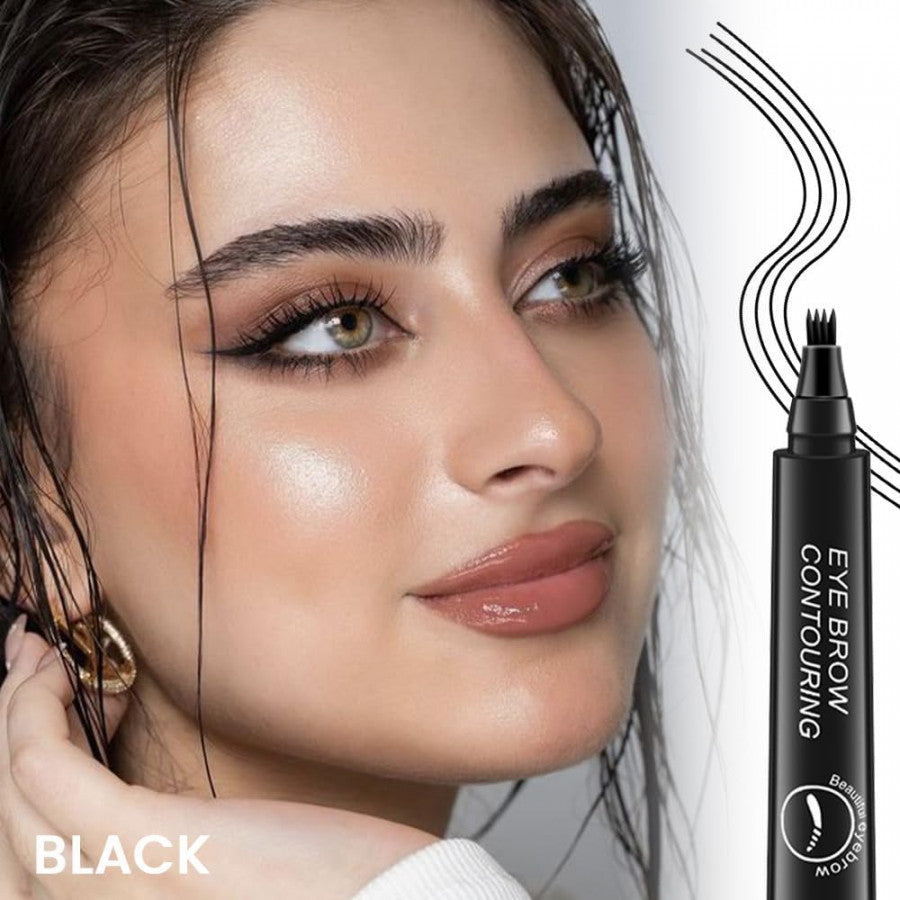 Ultra-Precision 24H Eyebrow Pen – Black | Waterproof, Hair-Like Micro Fork Tip