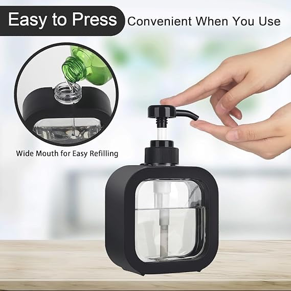Soap Dispenser Plastic Clear Empty Pump Lotion Bottles Portable Soap Dispensers Pressing Refillable Liquid Container for Kitchen Bathroom, Multicolor-350ml
