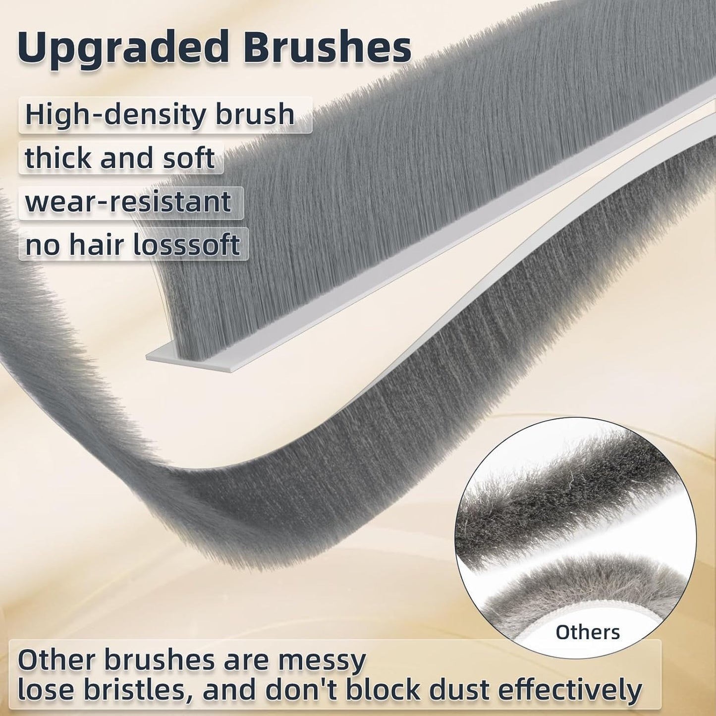 Bottom Door Seal Strip with Brush – 1 Meter Self-Adhesive Weather Stripping for Dust, Insects & Noise Protection