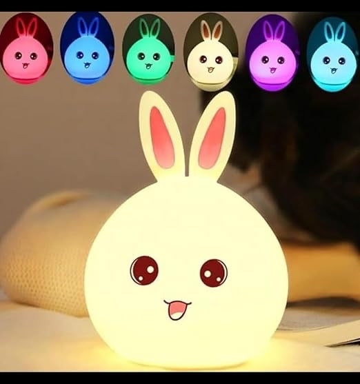 Night Lamp for Bedroom, Cute Lamp, Night Lamp for Kids, Silicone Lamp, Cute Night Lamp, Birthday Gifts, Lamp for Kids, Light Lamp, Kids Room Decor, Rechargeable, Bunny Lamp