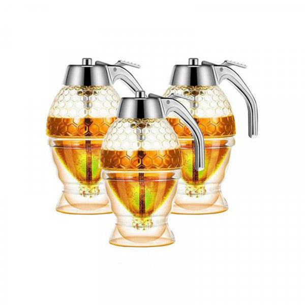 Honey Dispenser with Stand – No-Drip Acrylic Honey Pot (1 Cup / 8 oz)