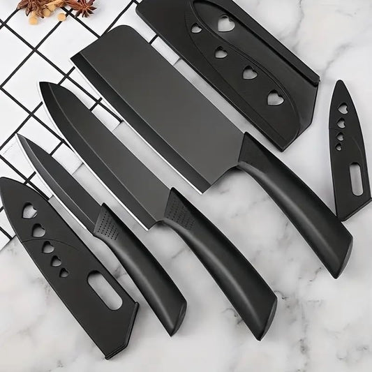 3-Piece Stainless Steel Chef Knife Set – Razor-Sharp, High Carbon Blades with Safety Covers | Cleaver, Chef Knife & Utility Knife