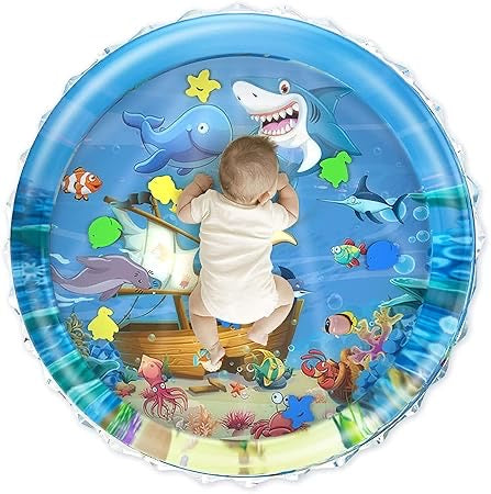 Tummy Time Water Mat Inflatable Round Shape Baby Water Play Mat for Babies and Toddlers Baby for 3 to 24 Months
