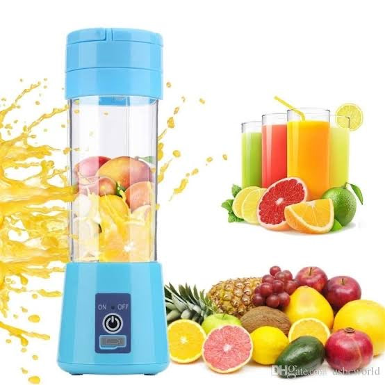 Portable USB Juice Blender Bottle – 4 Blade Rechargeable Juicer Cup with Power Bank (Travel Friendly)