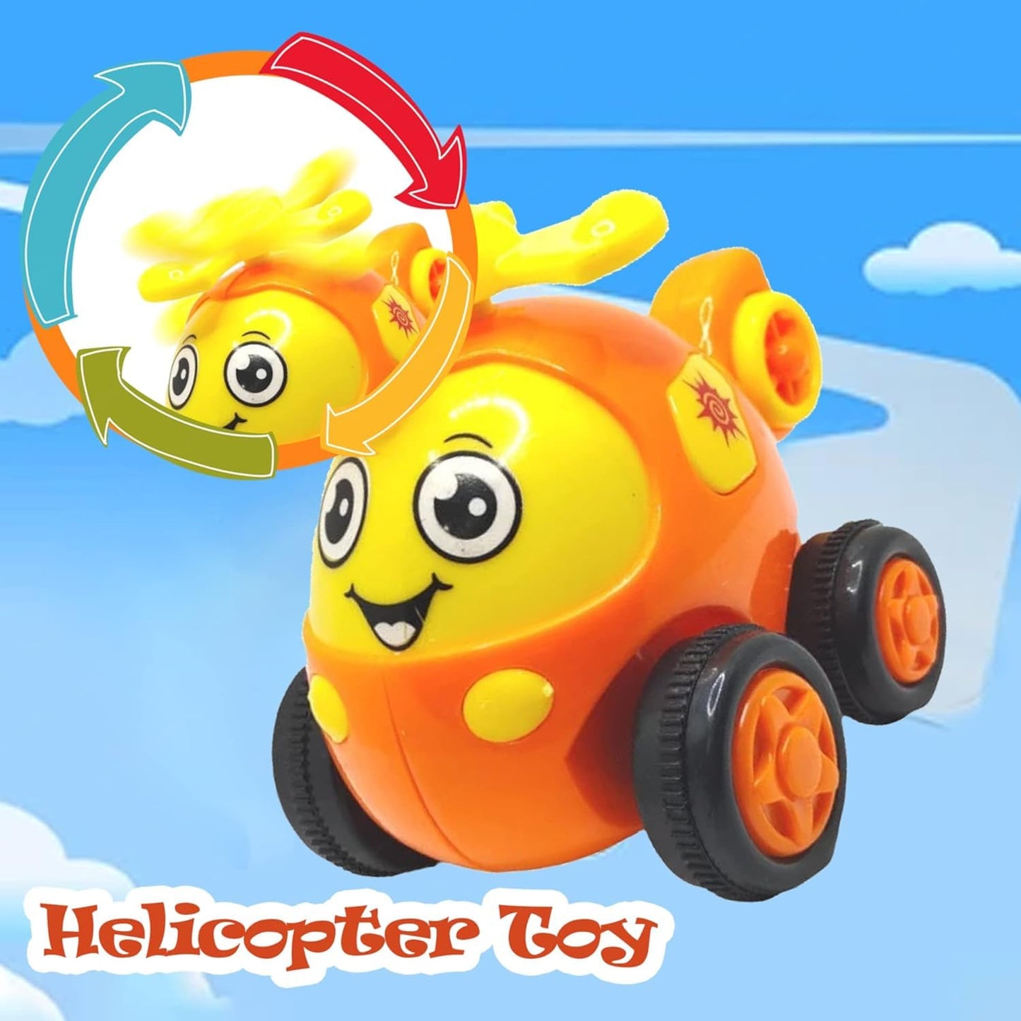 Friction Powered Helicopter Toy – Fun Push & Go Vehicle for Kids