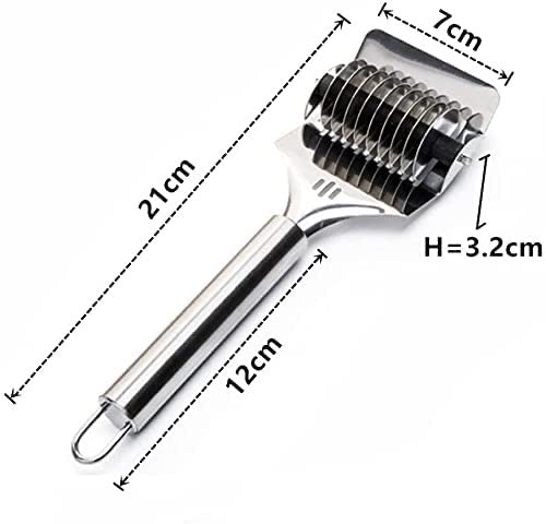 Stainless Steel Pasta Noodle Cutter, High Grade Stainless Steel Pasta Spaghetti Maker Noodle Lattice Roller, Dough Cutter Mincer Kitchen Cooking Tools