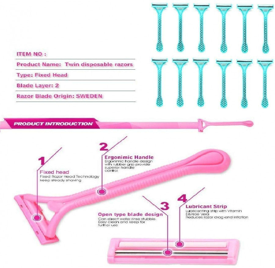 Max Soft Care Disposable Razors – Pack of 12 | Smooth & Gentle Shaving for Men & Women