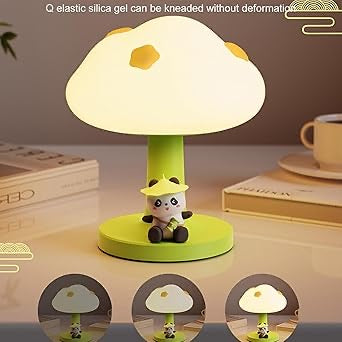 Cloud Bedside Lamp Battery Powered Kids Night Light Small Table Lamp for Baby Nursery Room Essentials Newborn Kawaii Mushroom Touch Lamp