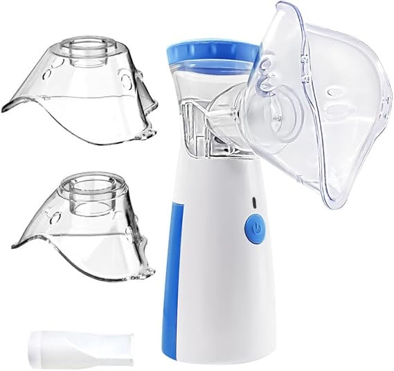 Portable Rechargeable Handheld Nebuliser | Low Noise, 10ml Capacity, 2 Masks & Mouthpiece for Adults & Kids