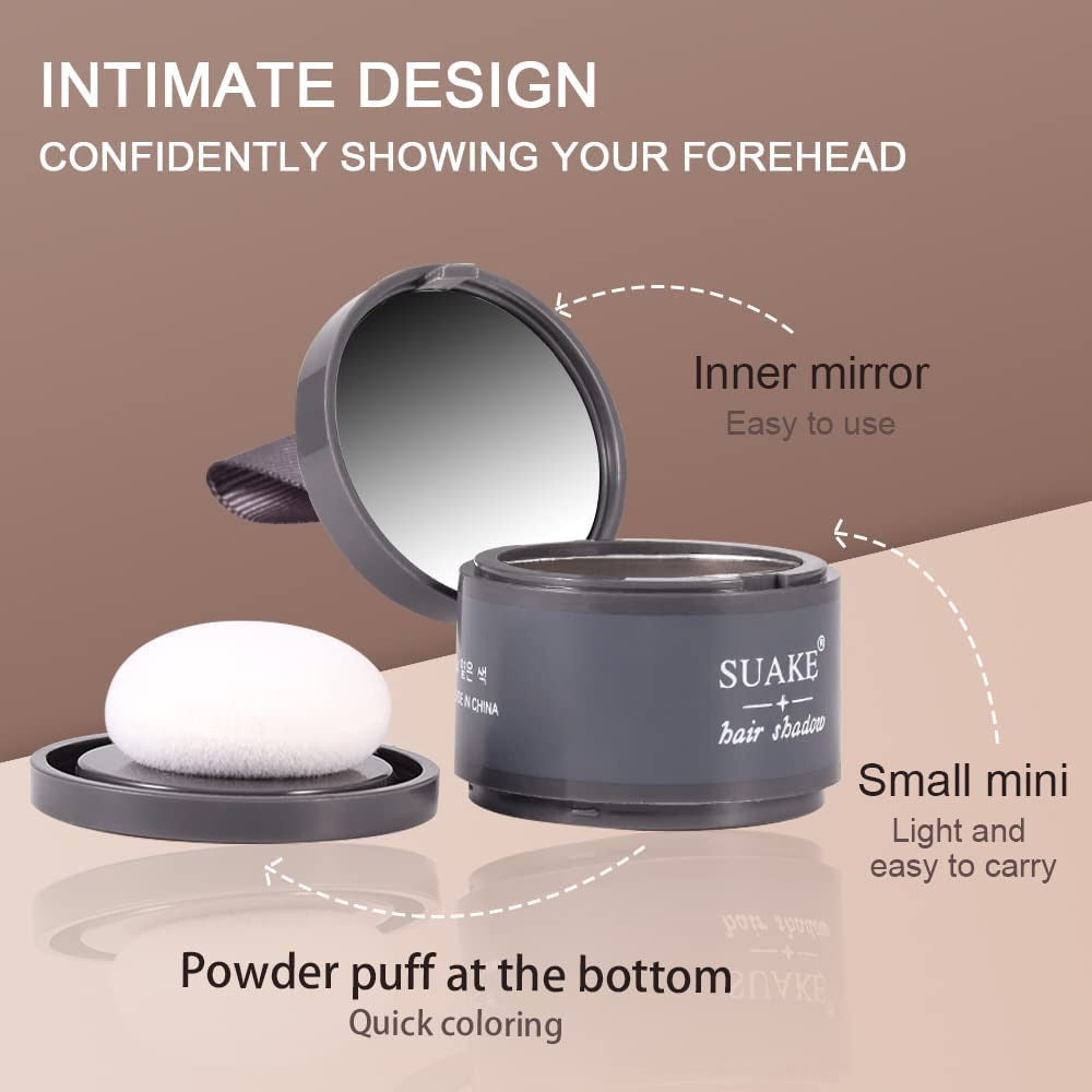 Hairline Powder Instantly Conceals Hair Root Touch Up Hair, Hair Toppers for Women & Men, Hair Fibers for Thinning Hair Non Sticky, Cover Up, Stain-Proof Long Lasting