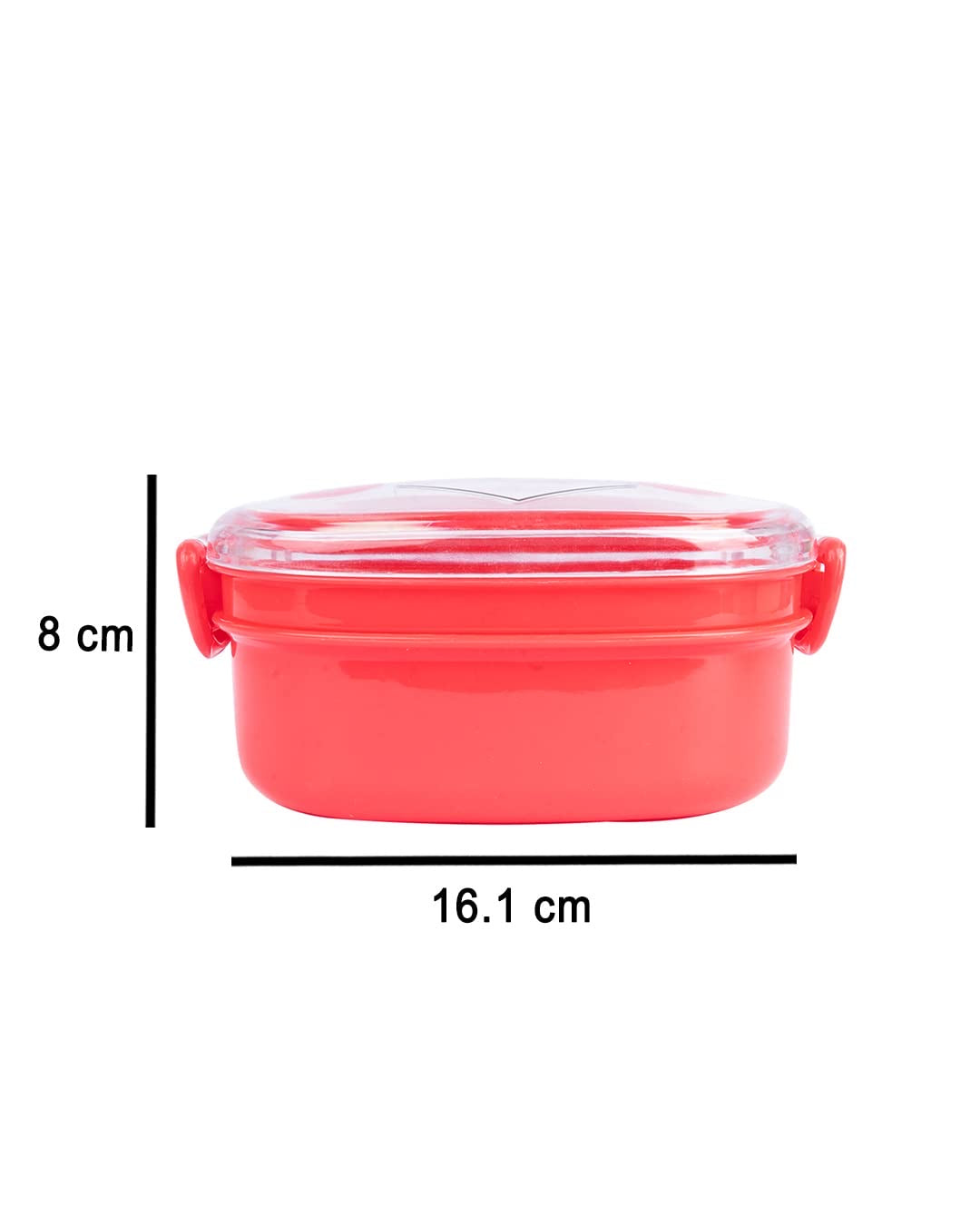 Double Layer Frog Shape Lunch Box for Kids with Spoon, Red, Plastic, 1.2 Liters | Leak Proof Kids Lunch Box/Nasta Dibba/ Tiffin Box for School Children, Food Grade Plastic, with Spoon