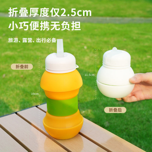 Silicone Foldable Sports Water Bottle – Leakproof, BPA-Free & Travel-Friendly (550ml)