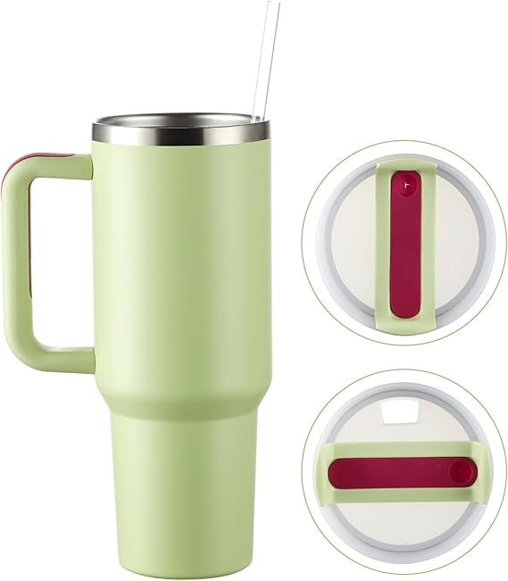 Stainless Steel Tumbler with Lid & Straw | Vacuum Insulated Tumbler | Double Wall Reusable Bottle with Handle, Leak Proof Tumbler for Office, Gym - 1200ml