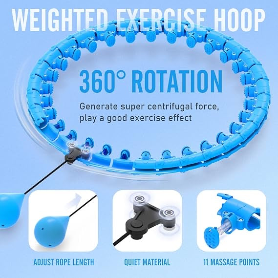 Smart Weighted Hula Hoop – Adjustable Infinity Hoop for Adults, Waist Slimming & Home Fitness