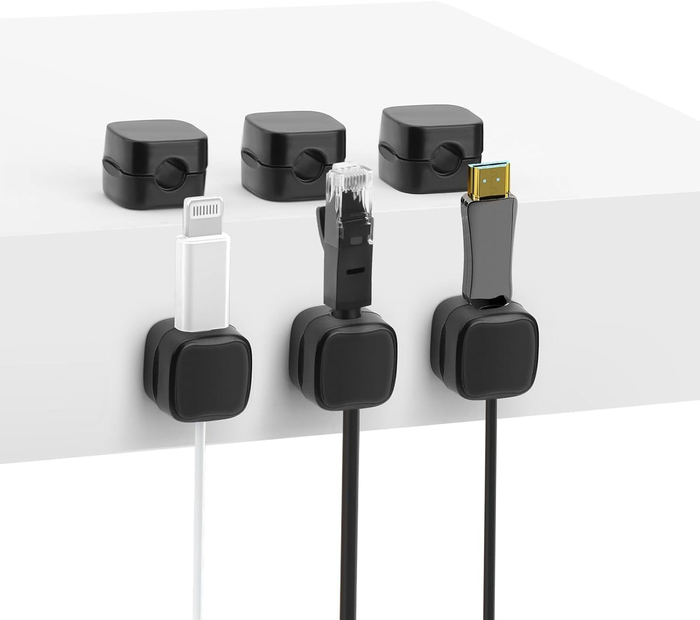6 Pack Magnetic Cable Clips – Cord Organizer for Desk, Car & Home