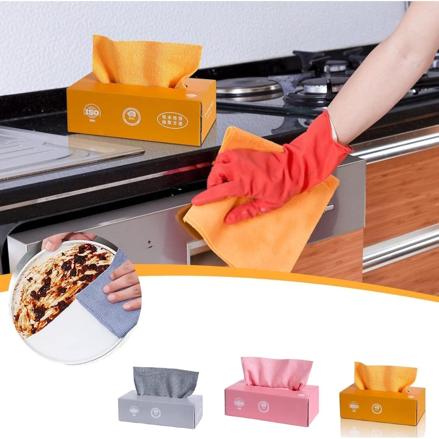 Removable Microfiber Cleaning Rags – 20 Pack | Ultra-Absorbent, Quick-Dry & Multi-Purpose