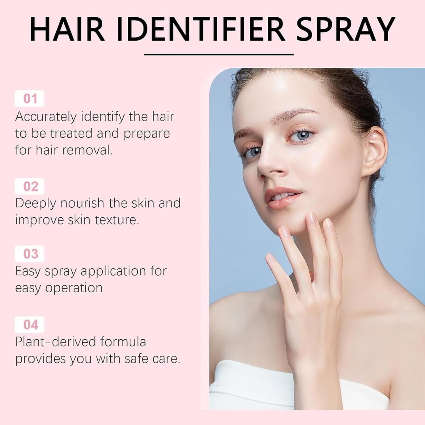 Hair Identifier Spray Kit with 4 Dermaplaning Razors – For All Skin & Hair Types