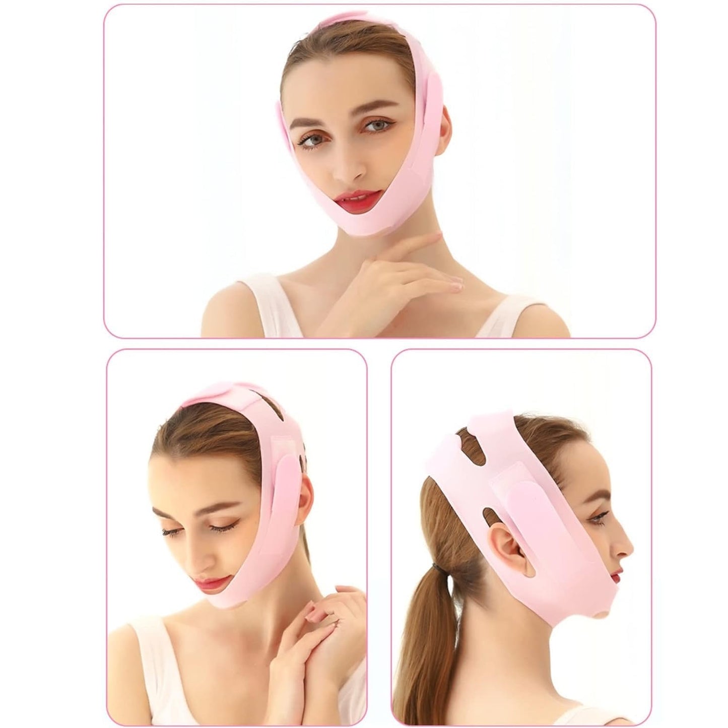 Silicone V Face Mask, Face Lift Up Belt for Facial Slimming, Chin & Cheek
Slimming Bandage Mask, Double Chin Fat Reducer, Skin Tightening for Women & Men