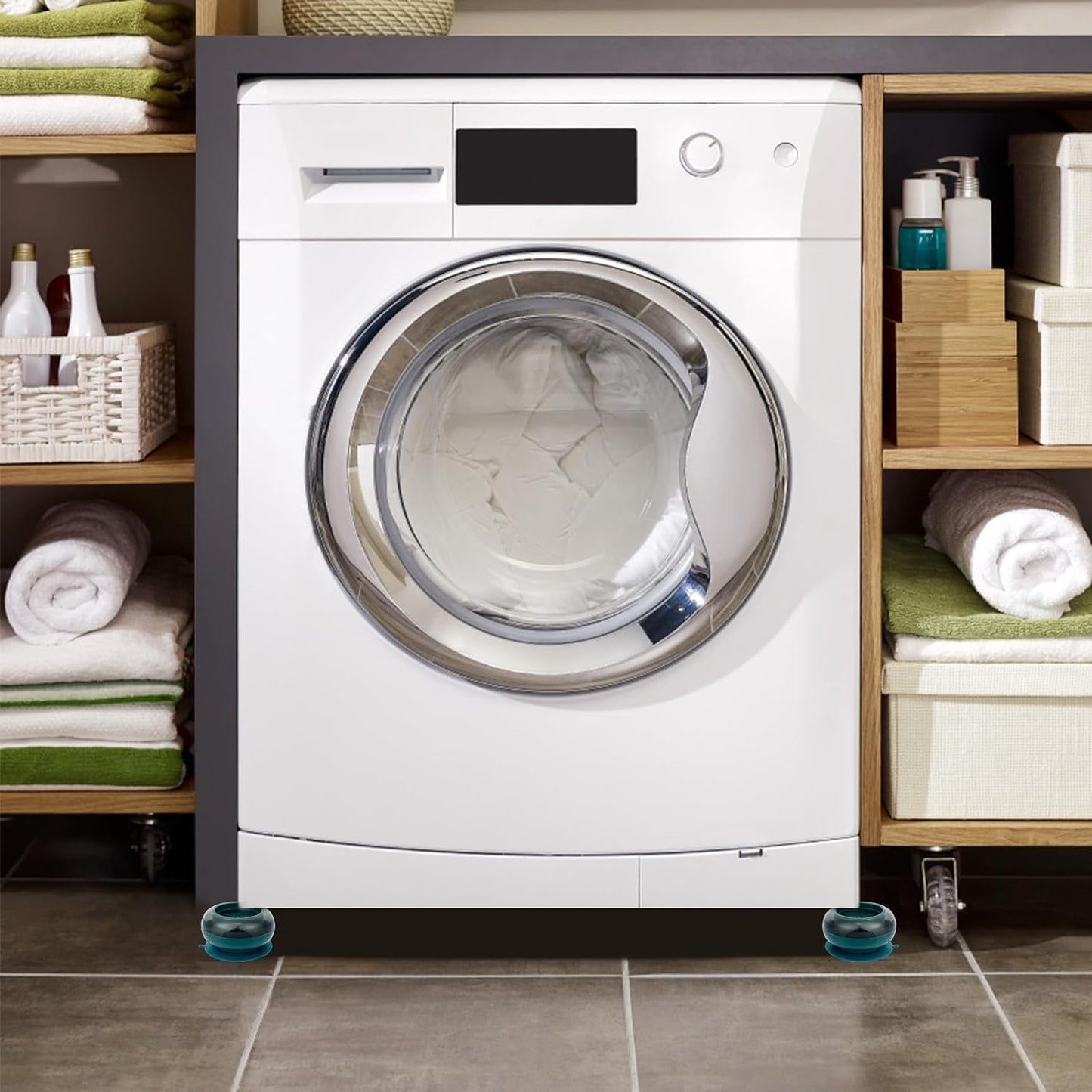 Washing Machine Pads - Shock & Noise Cancelling Support, Reducing Anti Slip Anti Vibration Feet Pads, Anti-Walk Dryer Washer Pads (4pcs Pack)