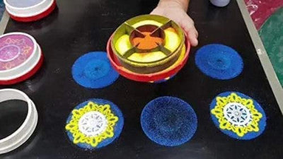 Rangoli Design Set (4 Inch) – Complete Magic Box with Stencils, Filter & Storage