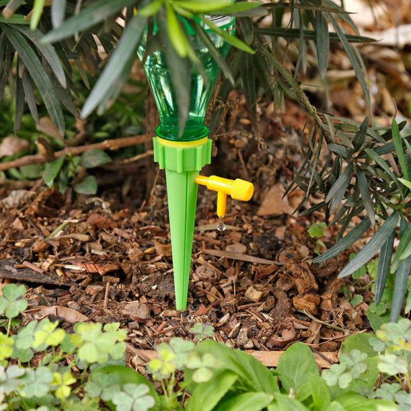 Plant Watering Spikes with Adjustable Flow Control Valve – Pack of 2 (Multicolor)
