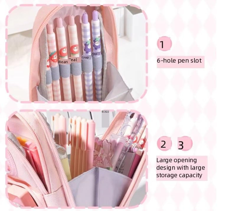 Pencil Pouch for Girls, Pen Pencil Pouch Stationery Organizer School, Pencil Box Girls Boys, Pencil Pouch Aesthetic for Kids, Large Capacity Pencil Case