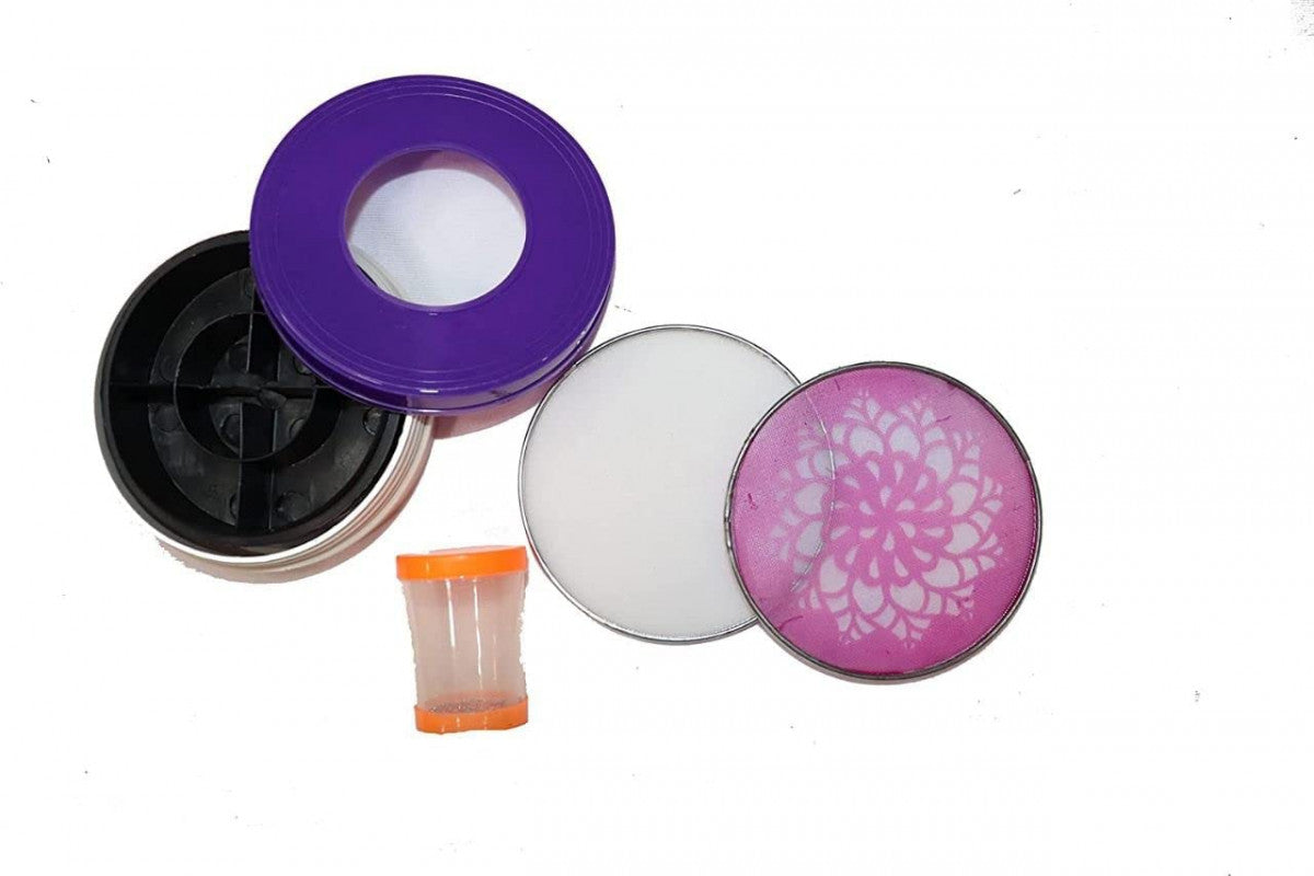 Rangoli Design Set (4 Inch) – Complete Magic Box with Stencils, Filter & Storage