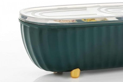 🧂 4-Grid Seasoning Box with Lids – Spice Organizer for Kitchen Counter