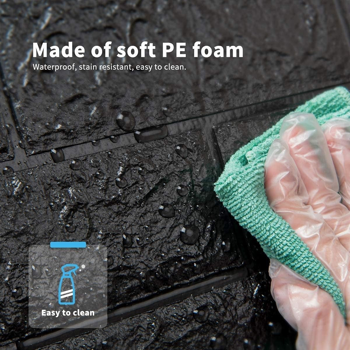 3D Black Brick Wall Stickers – Self Adhesive, Waterproof & Removable DIY Wallpaper