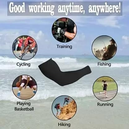 Full Arm Sleeves (1 Pair) – Cotton UV Protection, Cooling & Anti-Dust for Men & Women