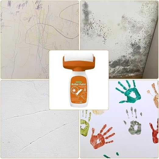 Wall Repair Roller Paint Household Supply Cleaning Tool Water Based Latex DIY Renovation Multifunctional Paint Roller for Cracks Solution - White