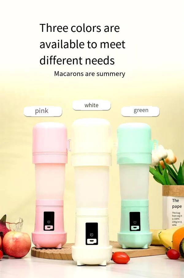 Pastel Coloured Portable Wireless Foldable Cup Blender (MULTICOLOR)