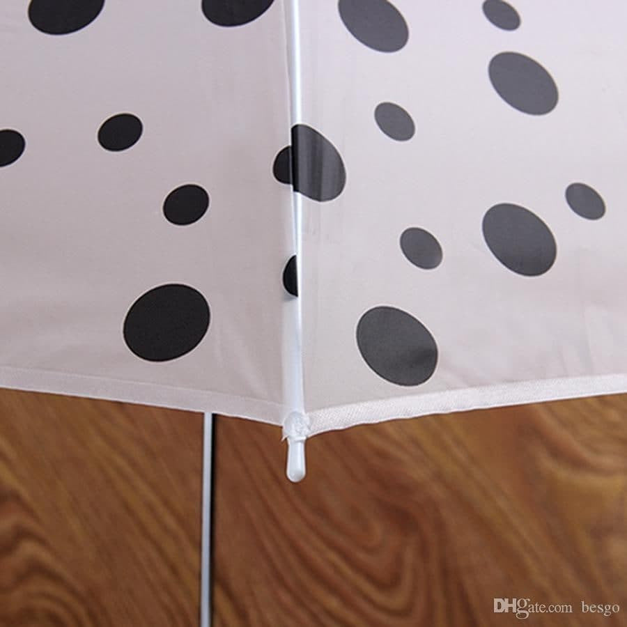 Polka Dot Transparent Rain Umbrella – Long Handle Bubble Dome Umbrella for Wind & Rain Protection