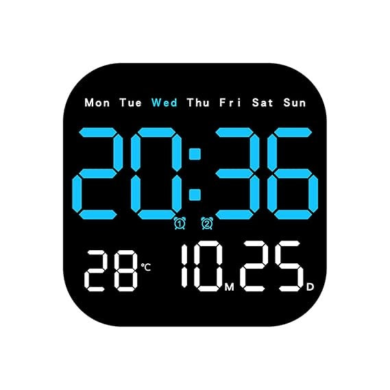 Digital LED Wall Clock with Remote Control
Temperature Time Week Date Display Fashion Living Room Desktop Alarm Electronic Clock