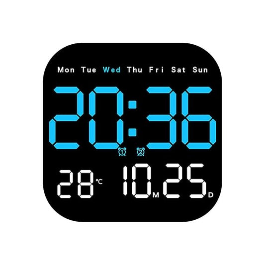 Digital LED Wall Clock with Remote Control
Temperature Time Week Date Display Fashion Living Room Desktop Alarm Electronic Clock
