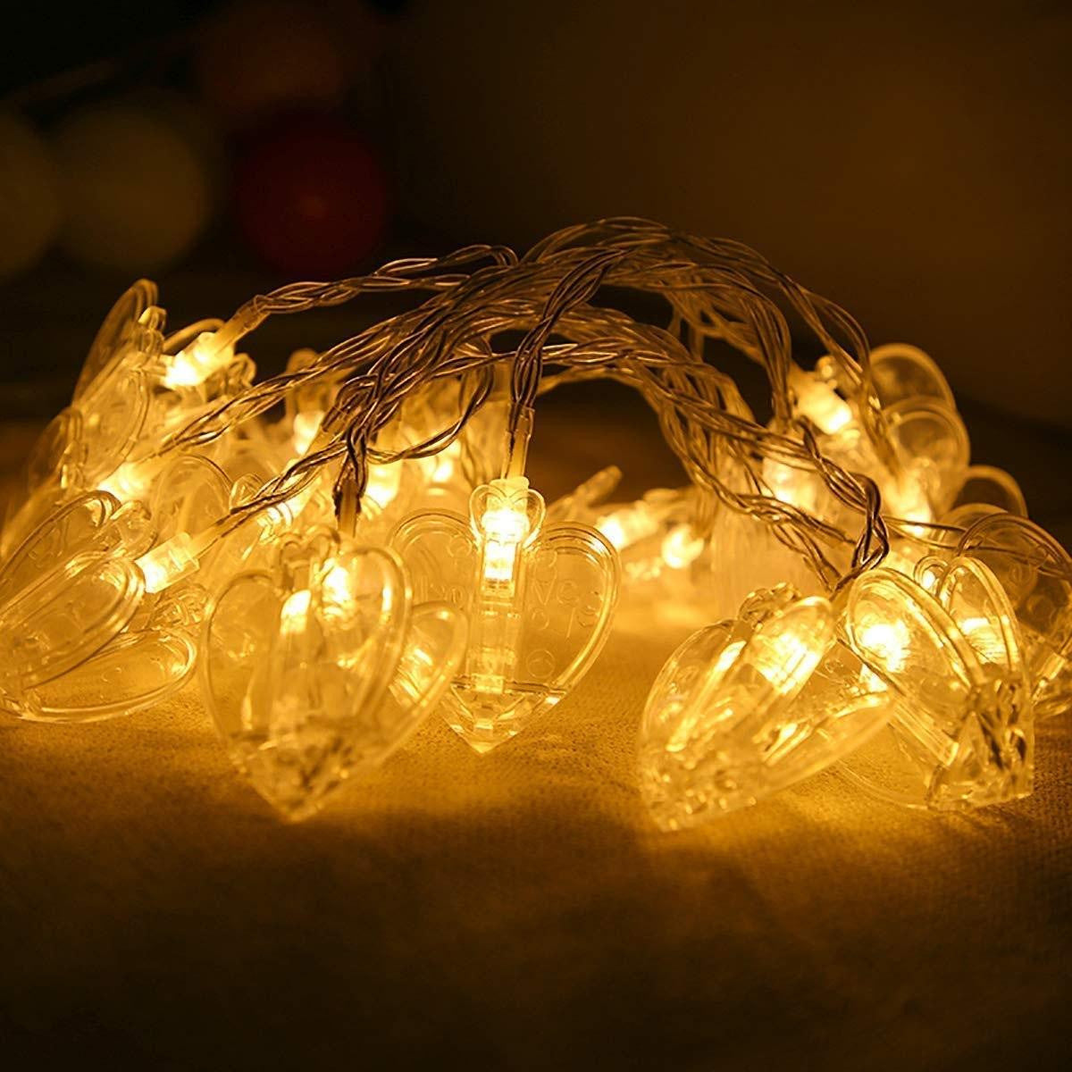 Heart Shape LED Photo Clip String Lights – 10 Clips, 3M Warm White Decoration