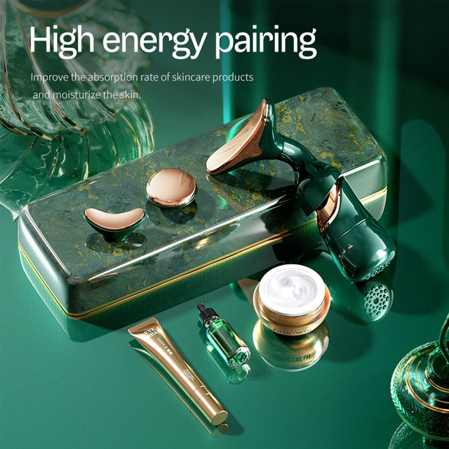 Firming Wrinkle Beauty Devicer for Facial/Neck/Eye, Multifunctional Vibration Massage Instrument, 3-in-1 Facial Skincare for Skin Care for Improve, Smooth & Tightening Skin