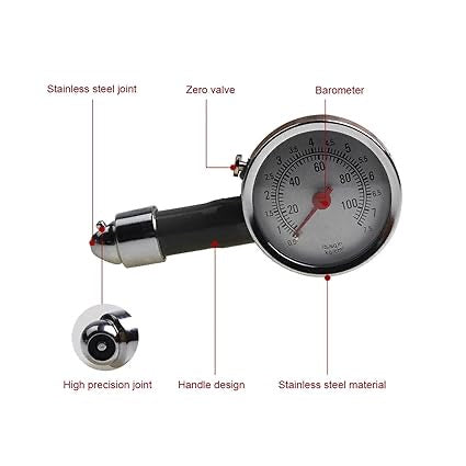 Analog Tire Pressure Gauge – High Precision PSI/Bar Meter for Car, Bike, and Motorcycle Tyres | Durable Metal Body