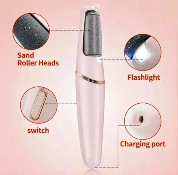Pedi Electronic Pedicure Tool – Rechargeable Callus Remover & Foot Smoother with 2 Roller Heads