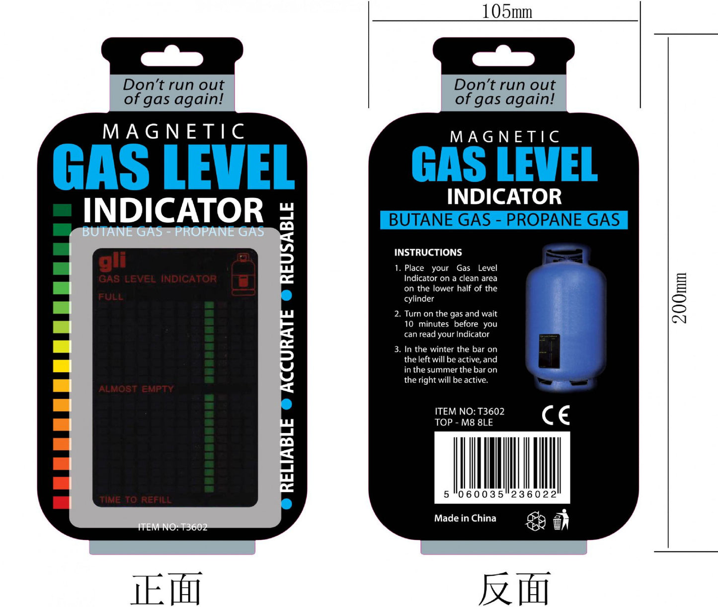 Magnetic Gas Level Indicator – Reusable LPG & Butane Cylinder Gauge