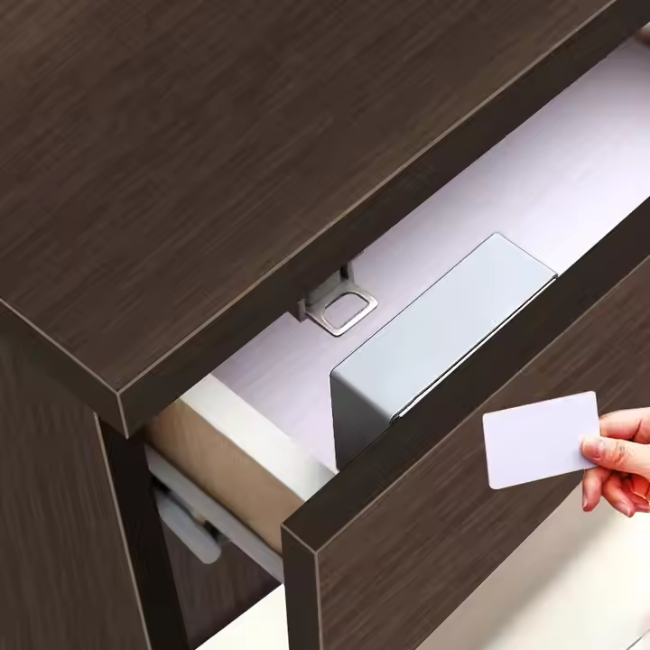 Intelligent Electronic Locks Invisible Sensor Cabinet Padlock Safety Protection Unlock Drawer Door Home Hardware, Smart Cabinet Lock, Electronic RFID Card Opening for Wardrobe
