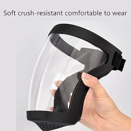 Full Face Shield Removable Filter Plug Anti Fog for Kitchen Restaurant Black| Facility Maintenance & Safety | Personal Protective Equip/PPE | Hard Hats