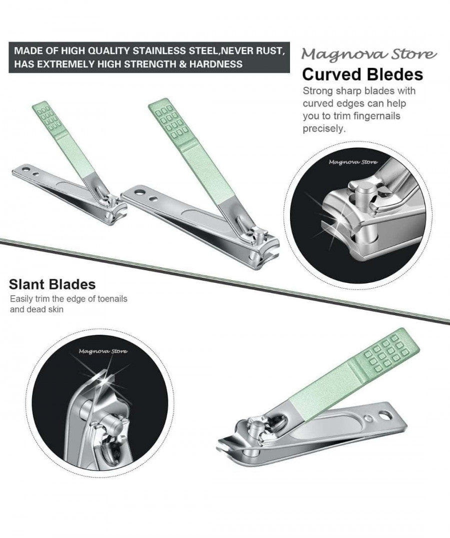 💅 16-in-1 Professional Manicure & Pedicure Kit – Stainless Steel Grooming Tools with Travel Case