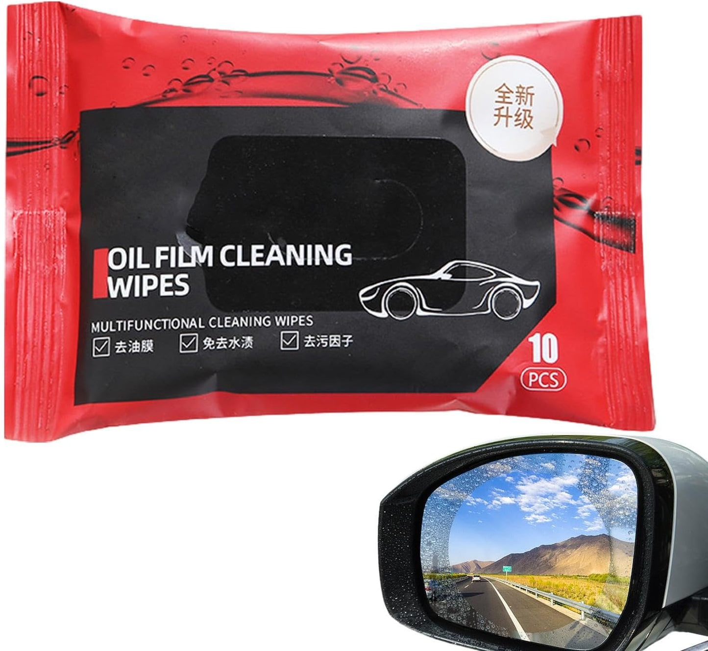Oil Film Cleaning Wipes | Glass Oil Stain & Windshield Remover | Anti-Fog, Deep Conditioning Leather Cleaner | Car & Home Use
