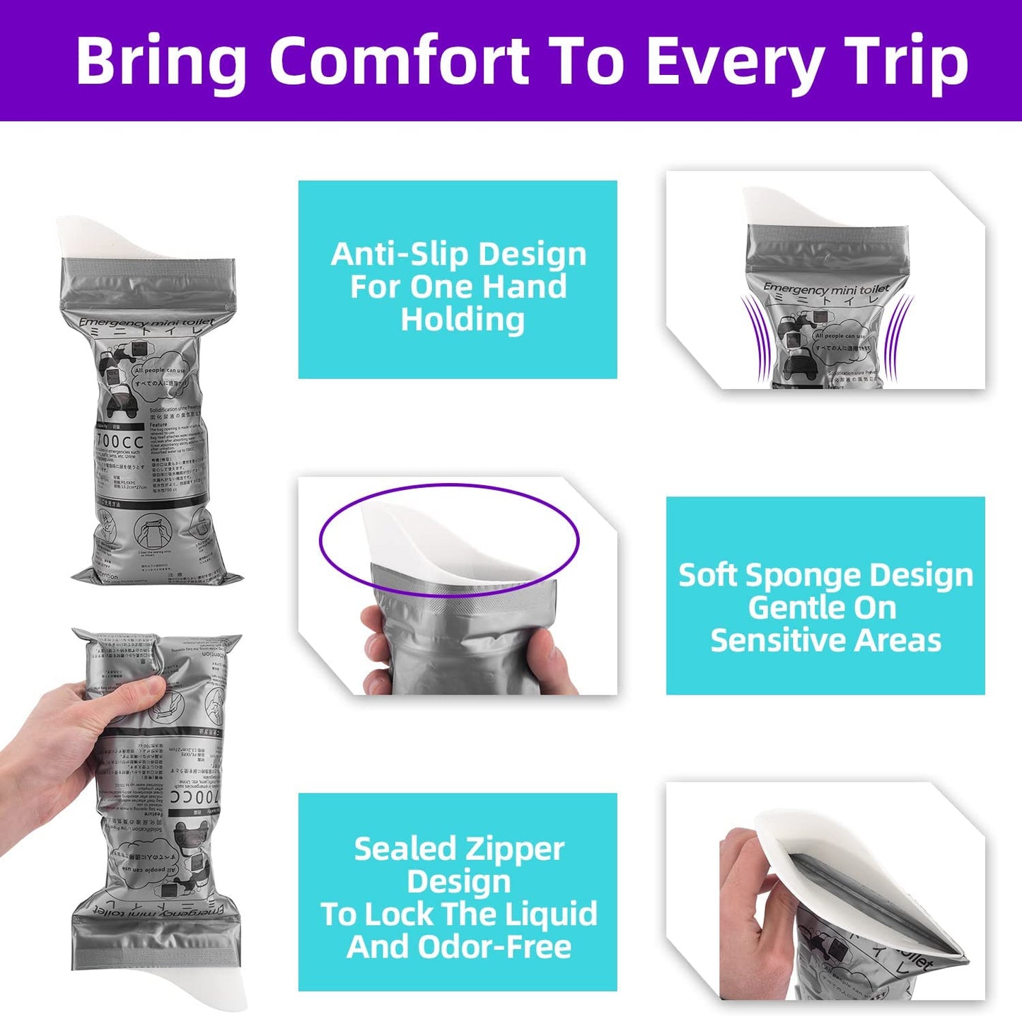 Disposable Urine Bags – Leak-Proof, Unisex Travel & Emergency Solution (700ml)